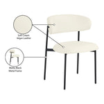Lupita Vegan Leather Upholstered Dining Chair (760-C) in Cream