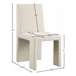 Benson Linen Textured Fabric Upholstered Dining Chair in Beige