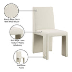 Benson Linen Textured Fabric Upholstered Dining Chair in Beige