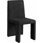 Benson Linen Textured Fabric Upholstered Dining Chair in Black
