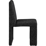 Benson Linen Textured Fabric Upholstered Dining Chair in Black