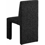 Benson Linen Textured Fabric Upholstered Dining Chair in Black
