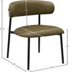 Lupita Vegan Leather Upholstered Dining Chair (760-C) in Olive
