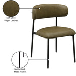 Lupita Vegan Leather Upholstered Dining Chair (760-C) in Olive