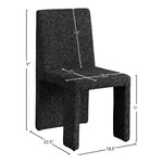 Benson Linen Textured Fabric Upholstered Dining Chair in Black