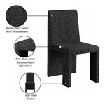 Benson Linen Textured Fabric Upholstered Dining Chair in Black