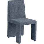 Benson Linen Textured Fabric Upholstered Dining Chair in Blue