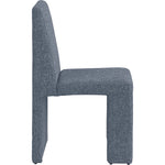 Benson Linen Textured Fabric Upholstered Dining Chair in Blue