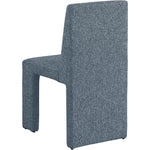 Benson Linen Textured Fabric Upholstered Dining Chair in Blue