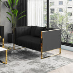 Trillium 57" Velvet Loveseat in Black