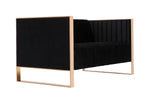 Trillium 57" Velvet Loveseat in Black