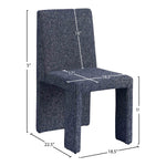 Benson Linen Textured Fabric Upholstered Dining Chair in Blue