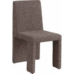 Benson Linen Textured Fabric Upholstered Dining Chair in Brown