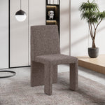 Benson Linen Textured Fabric Upholstered Dining Chair in Brown