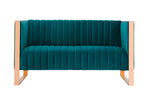 Trillium 57" Velvet Loveseat in Teal