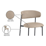 Lupita Vegan Leather Upholstered Dining Chair (760-C) in Taupe