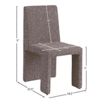 Benson Linen Textured Fabric Upholstered Dining Chair in Brown