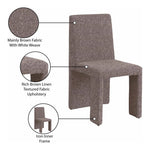 Benson Linen Textured Fabric Upholstered Dining Chair in Brown