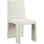 Benson Linen Textured Fabric Upholstered Dining Chair in Cream