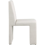 Benson Linen Textured Fabric Upholstered Dining Chair in Cream