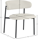 Lupita Vegan Leather Upholstered Dining Chair (760-C) in Off-White