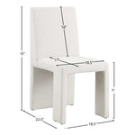 Benson Linen Textured Fabric Upholstered Dining Chair in Cream