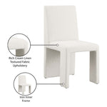 Benson Linen Textured Fabric Upholstered Dining Chair in Cream