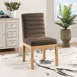 Evelyn Velvet Upholstered Dining Chair (901-C) in Brown