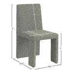 Benson Linen Textured Fabric Upholstered Dining Chair in Green