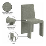 Benson Linen Textured Fabric Upholstered Dining Chair in Green
