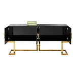 Beth Lacquer Finish And Stainless Steel Base Buffet / Console Table in Gold