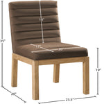 Evelyn Velvet Upholstered Dining Chair (901-C) in Brown