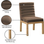 Evelyn Velvet Upholstered Dining Chair (901-C) in Brown