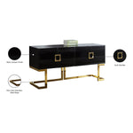Beth Lacquer Finish And Stainless Steel Base Buffet / Console Table in Gold