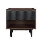 Duane 20" Fluted Nightstand (1-Drawer) in Black
