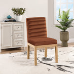 Evelyn Velvet Upholstered Dining Chair (901-C) in Cognac