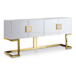 Beth Lacquer Finish And Stainless Steel Base Buffet / Console Table in Gold