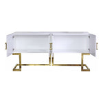 Beth Lacquer Finish And Stainless Steel Base Buffet / Console Table in Gold