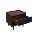 Duane 20" Fluted Nightstand (1-Drawer) in Black