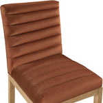 Evelyn Velvet Upholstered Dining Chair (901-C) in Cognac