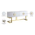 Beth Lacquer Finish And Stainless Steel Base Buffet / Console Table in Gold