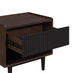 Duane 20" Fluted Nightstand (1-Drawer) in Black