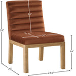 Evelyn Velvet Upholstered Dining Chair (901-C) in Cognac