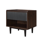 Duane 20" Fluted Nightstand (1-Drawer) in Black