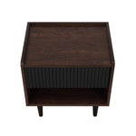 Duane 20" Fluted Nightstand (1-Drawer) in Black