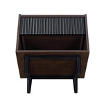 Duane 20" Fluted Nightstand (1-Drawer) in Black