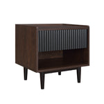Duane 20" Fluted Nightstand (1-Drawer) in Black