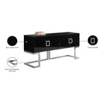 Beth Lacquer Finish And Stainless Steel Base Buffet / Console Table in Chrome