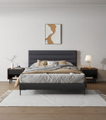 Duane 20" Fluted Nightstand (1-Drawer) in Black