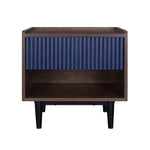 Duane 20" Fluted Nightstand (1-Drawer) in Navy Blue